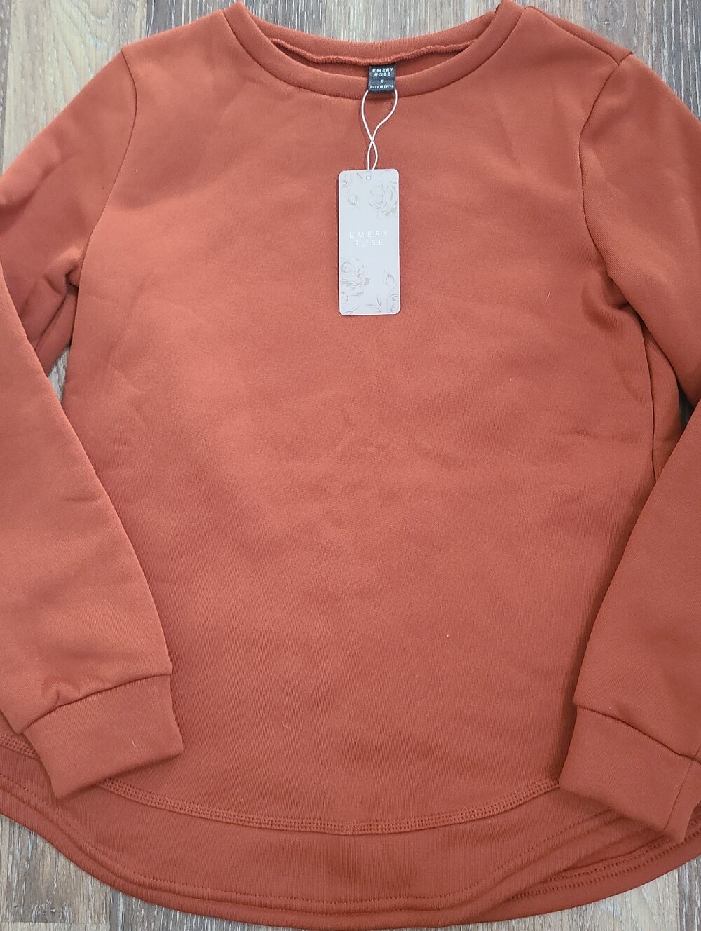 Emory Rose Burnt Orange Colored Sweatshirt Women's Size Small